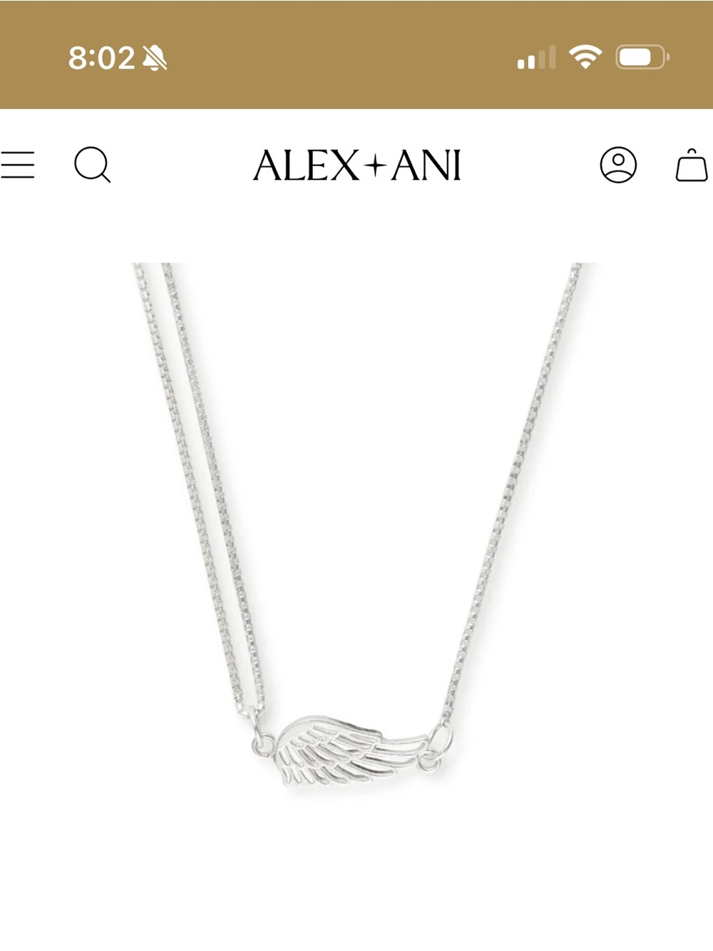Alex and Ani Silver Wing Double-Strand Necklace
